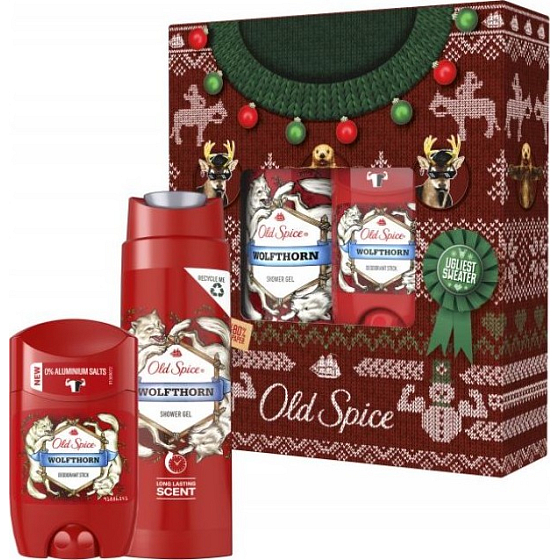 Old Spice Wolfthorn Duschgel 250 ml + Deo-Stick 50 ml, Kosmetik-Set für Männer