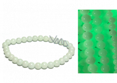 Jade Luminois Light Phosphoreszierend, gelbes Leuchten im Dunkeln, Armband elastisch Naturstein, Perle 6 mm / 16 - 17 cm