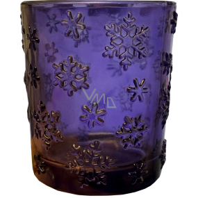 Emocio Schneeflocke Kerzenhalter Glas lila 55 x 65 mm