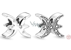 Charm Sterling Silber 925 Tierkreiszeichen Sparkling Fische, Perle für Armband
