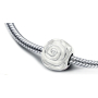 Charm Sterlingsilber 925 Weiße Rose in Blüte, Perle für Armband Natur