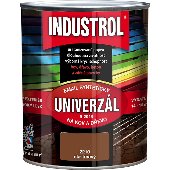 Industrol S2013 universell glänzende Oberfarbe für Metall und Holz, 2210 dunkler Farbton, 600 ml