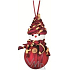 Schneemann aus Bast lila 15 cm Vorhang Figur