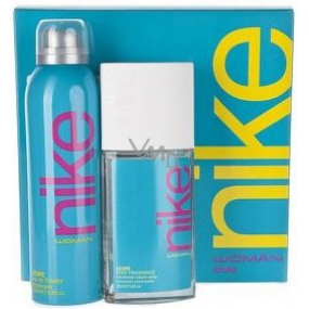 Nike Azure Woman parfümiertes Deodorantglas für Frauen 75 ml + Deodorant Spray 200 ml, Geschenkset