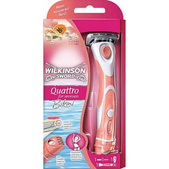 Wilkinson Quattro für Frauen Bikini Rasierer und 1 Ersatzkopf
