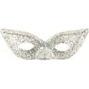 Maske mit glitzernden Katzenaugen Silber für Erwachsene geeignet 1 Stück