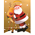 Nekupto Geschenk Papiertüte 23 x 18 x 10 cm Weihnachtsmann und Rentier