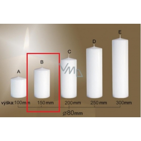 Lima Glatte Kerze metallisch weiß Zylinder 80 x 150 mm 1 Stück