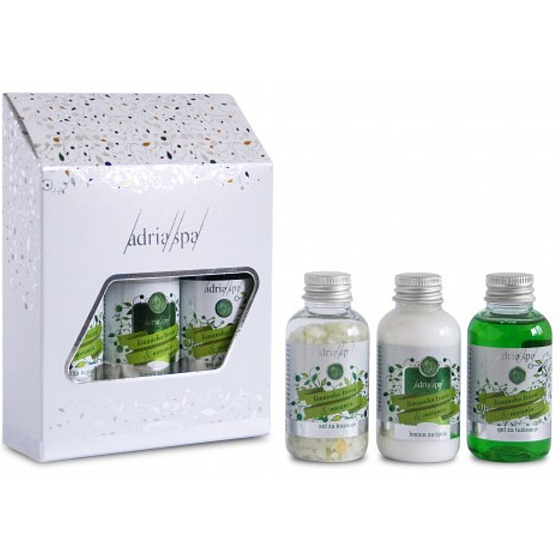 Adria Spa Zitronengras & Orange Intensiv Duschgel 50 ml + Badesalz 50 ml + Körperlotion 50 ml, Travel Mini Set