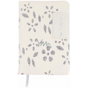 Albi Diary 2018 mini Cremig mit Glitzer 7,5 cm × 11 cm × 1,1 cm