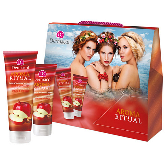 Dermacol Aroma Ritual Apfel und Zimt Warm Duschgel 250 ml + Handcreme 100 ml, Kosmetikset