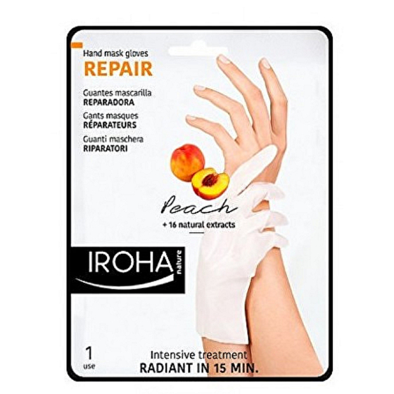 Iroha Repair Regenerierende Maske für Hände und Nägel mit Pfirsichserum 2 x 9 ml