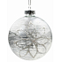 Glas-Weihnachtskugeln silber mit Blume 8 cm, 6 Stück
