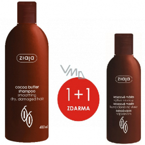 Ziaja Kakaobutter glättendes Haarshampoo 400 ml + Haarspülung 200 ml, Duopack
