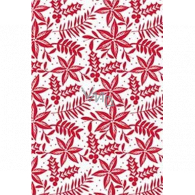 Ditipo Geschenkpapier 70 x 500 cm Weiß-rote Zweige