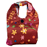 Nekupto Einkaufstasche faltbar Bordeaux mit Vögeln 33 x 39 cm