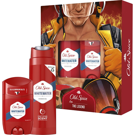 Old Spice White Water Fireman Duschgel 250 ml + Deo-Stick 50 ml, Kosmetikset für Männer
