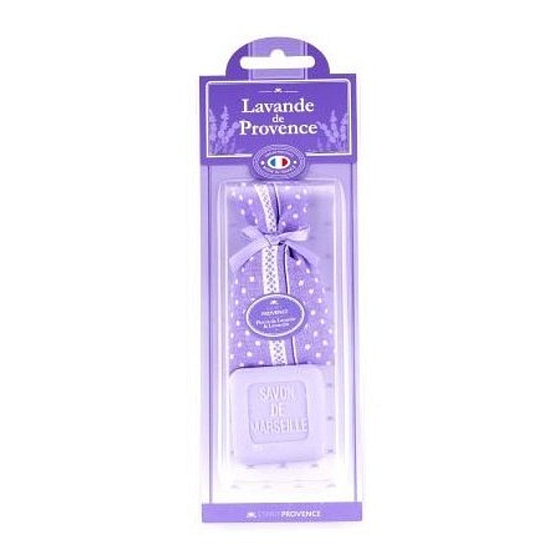 Esprit Provence Lavendel-Toilettenseife 25 g + Lavendelduftbeutel mit Punkten, Kosmetikset für Frauen