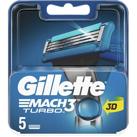 Gillette Mach3 Turbo 3D-Ersatzköpfe 5 Stück für Männer