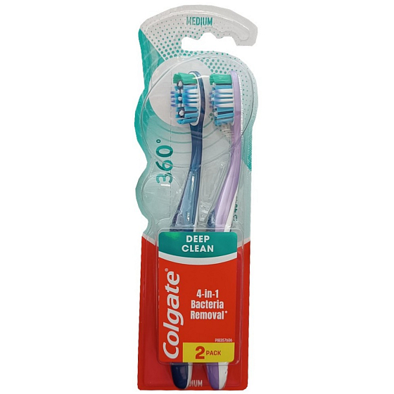 Colgate 360° Deep Clean Medium Medium Zahnbürste 2 Stück