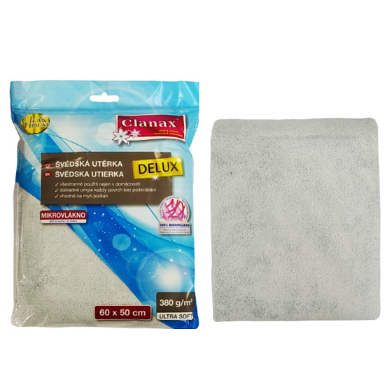 Clanax Delux Schweden Geschirrtuch Mikrofasern Silber 60 x 50 cm 380 g