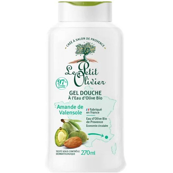 Le Petit Olivier Mandel von Valensole feuchtigkeitsspendendes und pflegendes Duschgel 270 ml