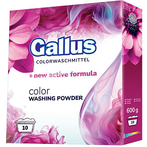Gallus Waschpulver Color, 10 Waschladungen, 600 g Gallus Waschpulver Color, 10 Waschladungen, 600 g