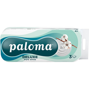 Paloma 3-lagige Toilettenpapier Pure White, 10 Rollen