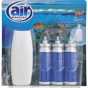 Air Menline Aqua World Raumspray Gerät und Nachfüllung 3× 15 ml