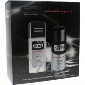Str8 Challenger parfümiertes Deodorantglas für Männer 85 ml + Deodorantspray 150 ml, Kosmetikset