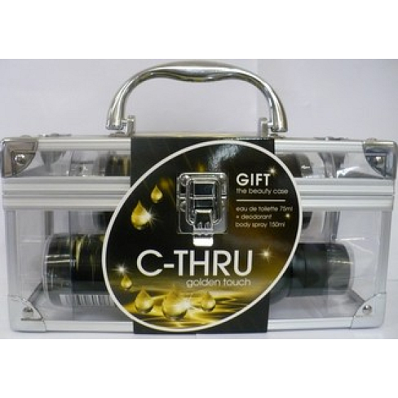C-Thru Golden Touch Eau de Toilette 75 ml + Deodorant Spray 150 ml + Plexiglas, für Frauen Geschenkset