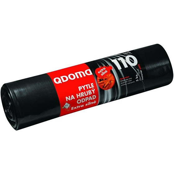 QDoma Rough Waste Bags schwarz extra dick 110 Liter, 60 x 110 cm, 5 Stück
