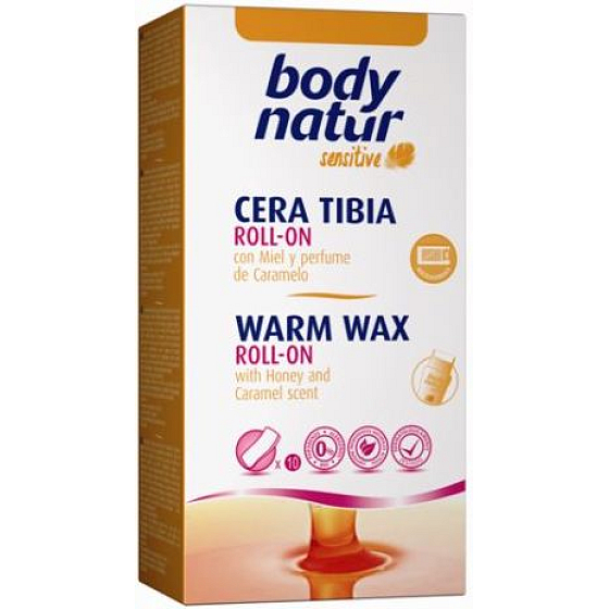 Body Natur Sensitive Honig und Karamell warmes Epilierwachs mit aufrollbarem 120 ml-Applikator
