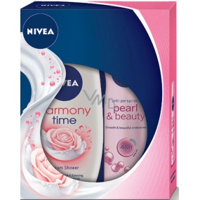 Nivea Pearl & Beauty Antitranspirant Spray 150 ml + Harmony Time Creme Duschgel 250 ml, für Frauen Kosmetikset