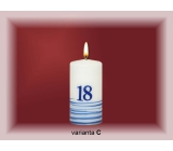 Lima Jubilee 18 Jahre Kerze weiß dekoriert Zylinder 50 x 100 mm 1 Stück