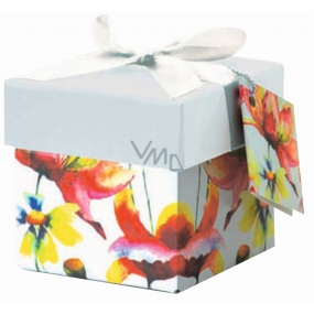 Angel Folding Geschenkbox mit Band Blumen 7 x 7 x 7 cm