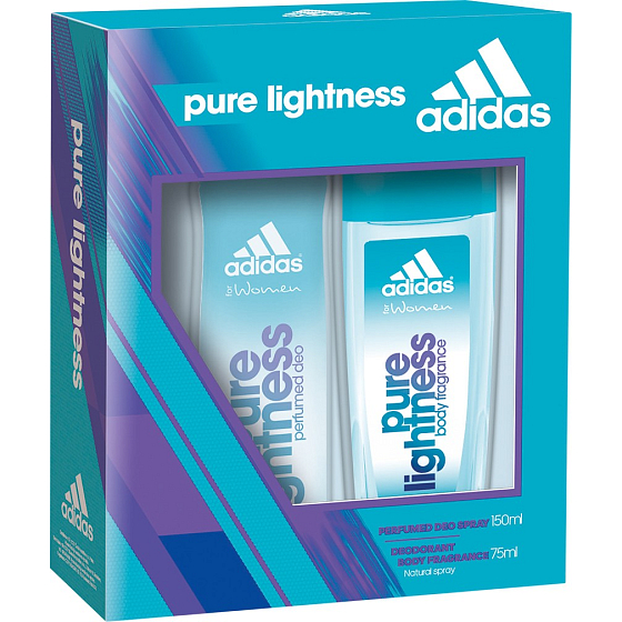 Adidas Pure Lightness parfümiertes Deodorantglas für Frauen 75 ml + Deodorantspray für Frauen 150 ml, Kosmetikset