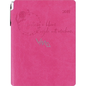 Albi Diary 2018 wöchentlich mit Kugelschreiber Löwenzahn rosa 14,5 cm x 11 cm