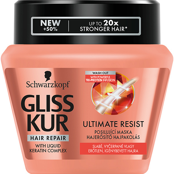 Gliss Kur Ultimate Resist Regenerationsmaske für schwaches und erschöpftes Haar 300 ml