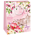 Ditipo Geschenk Papiertüte 18 x 10 x 22,7 cm rosa, Blumen
