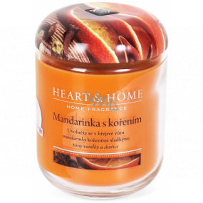 Heart & Home Mandarine mit Gewürzen Sojaduftkerzenmedium brennt bis zu 30 Stunden 115 g