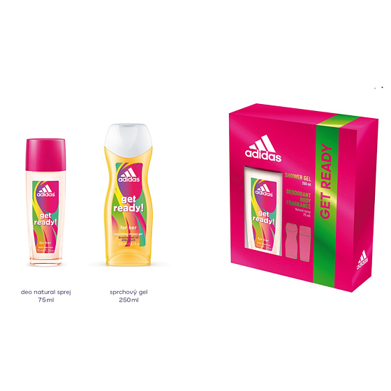 Adidas mach dich bereit! für ihr parfümiertes Deodorantglas 75 ml + Duschgel 250 ml, Kosmetikset für Frauen