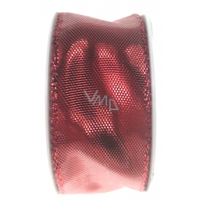 Ditipo Stoffband mit Draht rot glänzend 3 mx 25 mm