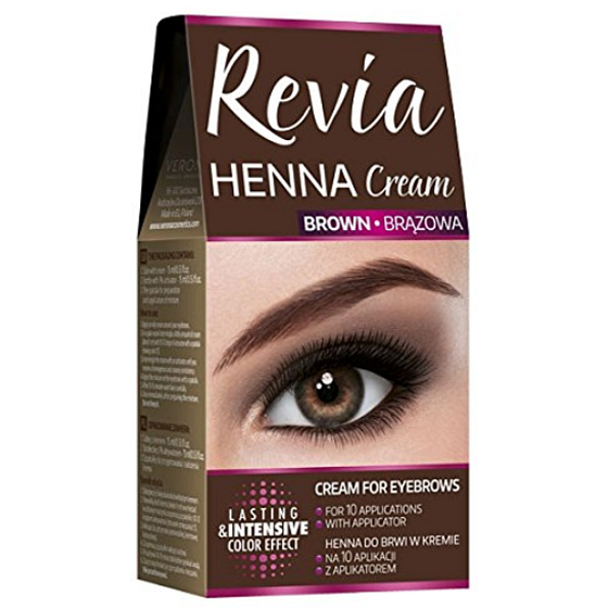 Revia Henna Augenbrauenfarbe, Creme 15 ml + Aktivator 15 ml, 02 Braun