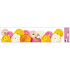 Fensterfolie ohne Kleber Streifen Blumen rosa und gelb 64 x 15 cm