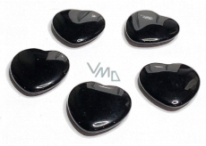Obsidian schwarz Hmatka, Heilstein in Form eines Herzens Naturstein 3 cm 1 Stück, Stein des Heils