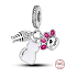 Sterling Silber 925 Katze, Pfote, Fisch - Miau, 3in1 Anhänger für Haustierarmband