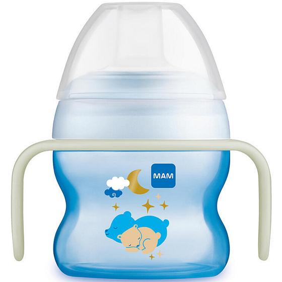 Mam Starter Cup Nachttasse mit leuchtenden Ohren 4+ Monate Bear 150 ml