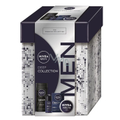 Nivea Men Deep Collection Comfort Aftershave 100 ml + Nivea Men Creme Gesichts-, Körper- und Handcreme 75 ml + Nivea Men Deep Darkwood Antitranspirant Roll-on 50 ml + Nivea Men Deep Clean Duschgel 250 ml, Kosmetikset für Männer