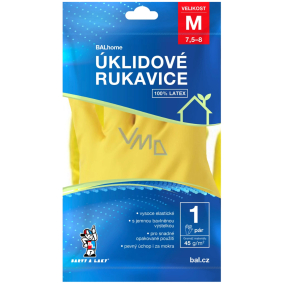 BALhome Rukavice latexové úklidové žluté velikost M 1 pár BALhome Rukavice latexové úklidové žluté velikost M 1 pár